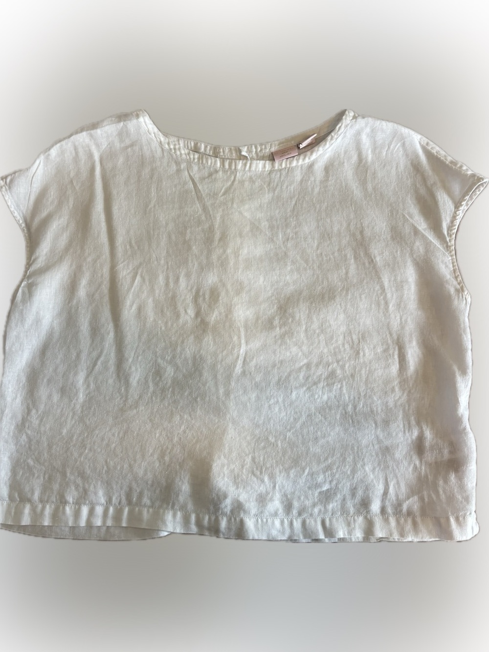 St. Tropez White Cap Sleeve Linen Tee